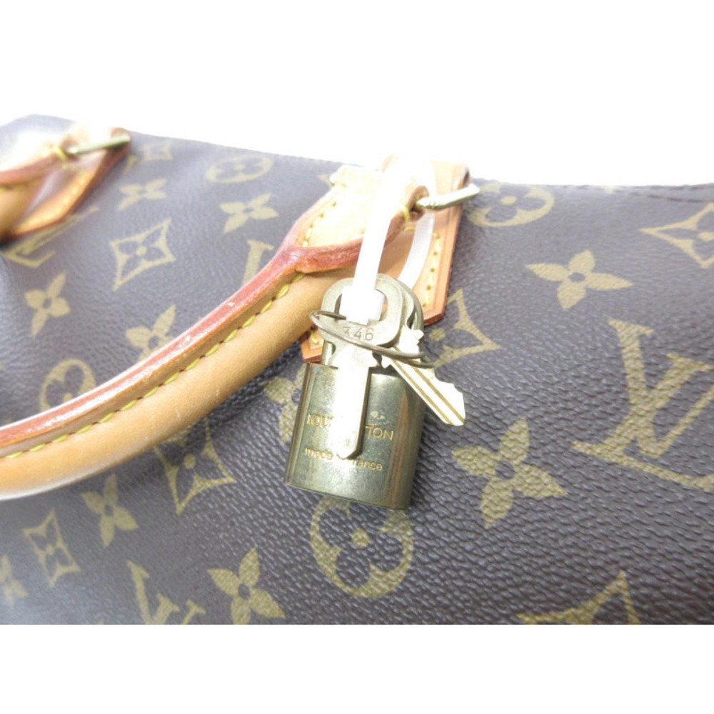 LOUIS VUITTON Speedy Handbag Boston Bag Monogram Canvas Brown Gold - Picture 7 of 8